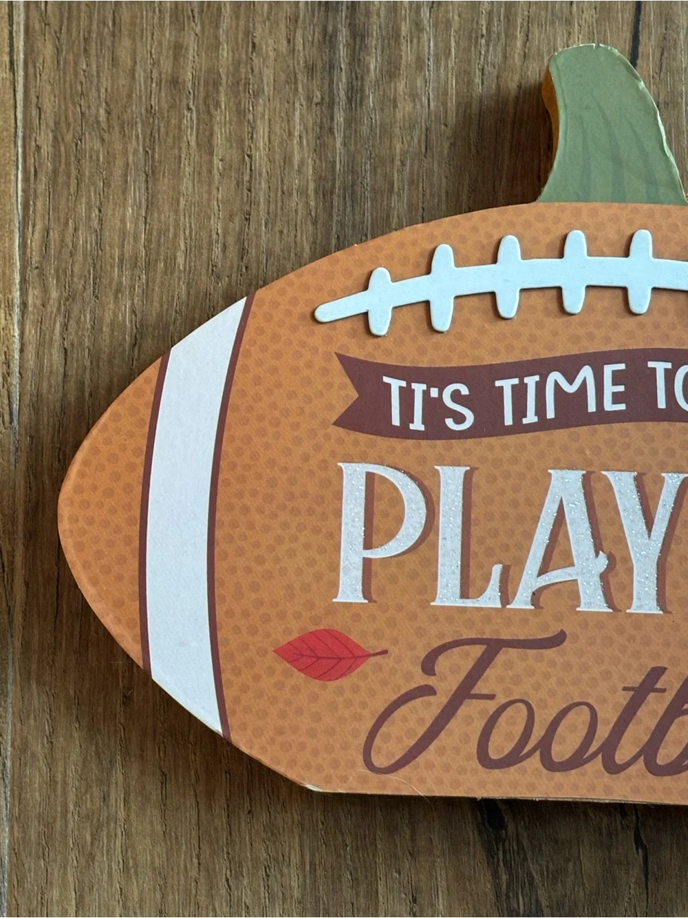 Fall Football Pumpkin Tabletop Decor - Orange